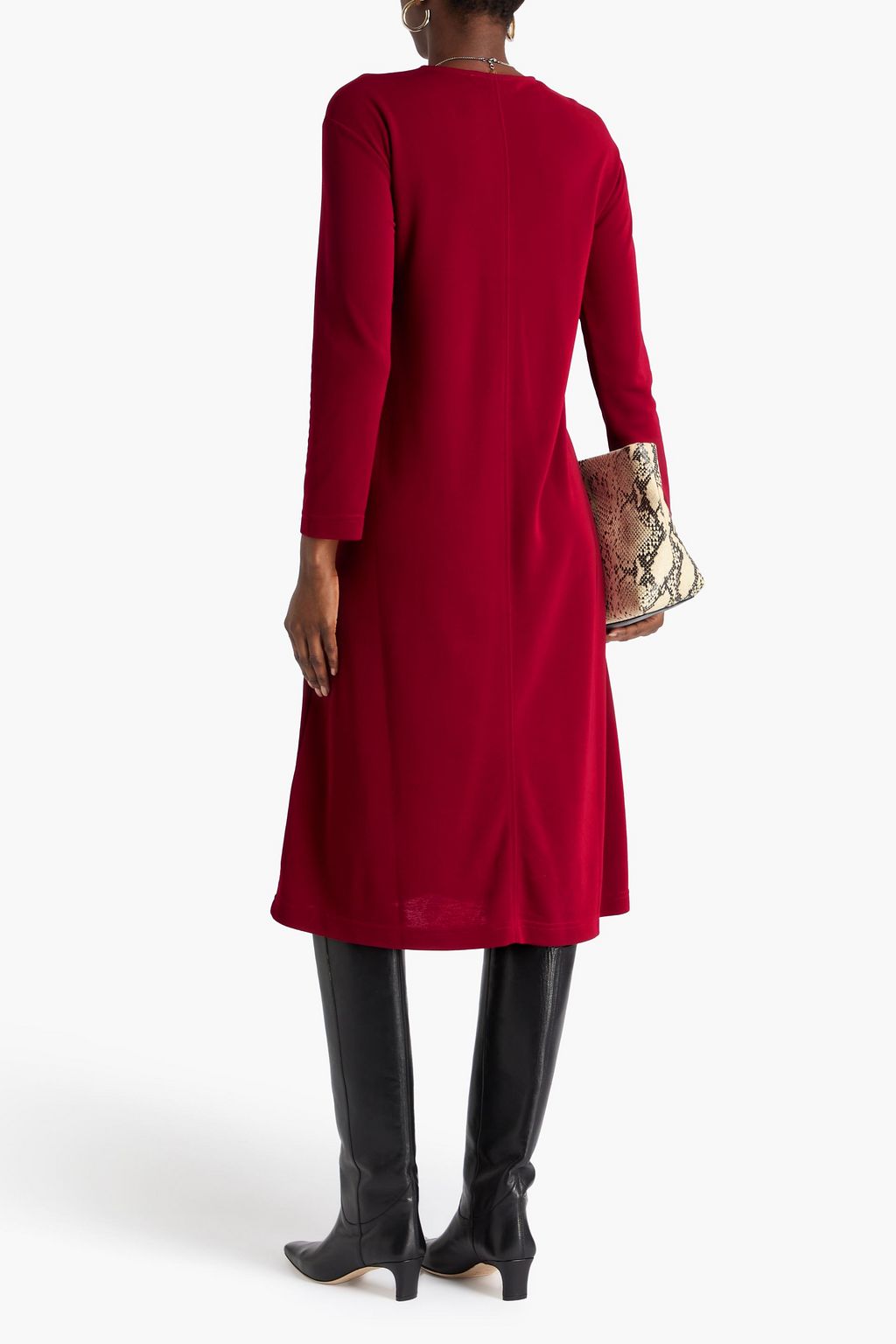 MAX MARA فستان أسونتا متوسط الطول من الجيرسي