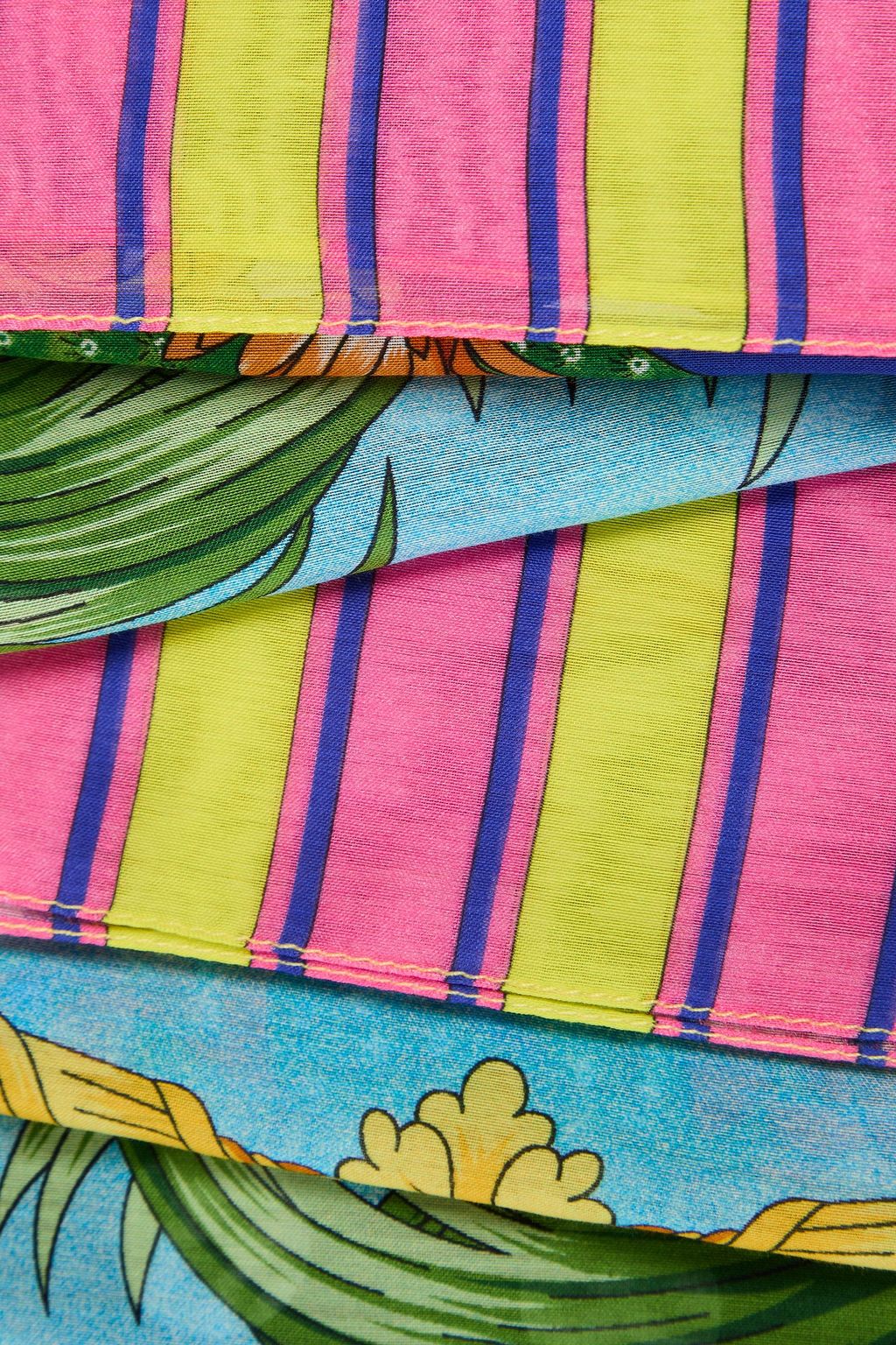 VERSACE Printed cotton and silk-blend voile scarf