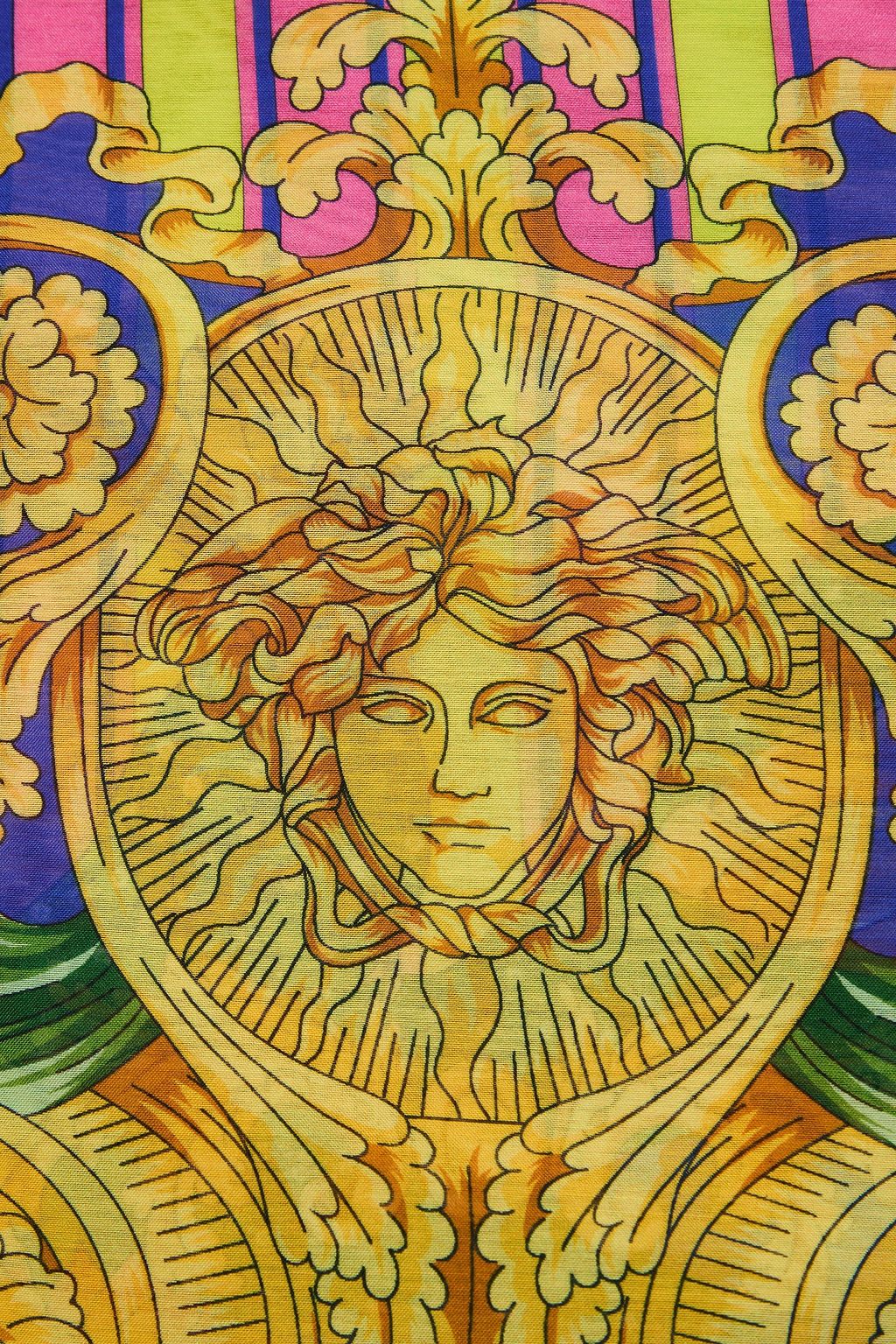 VERSACE Printed cotton and silk-blend voile scarf
