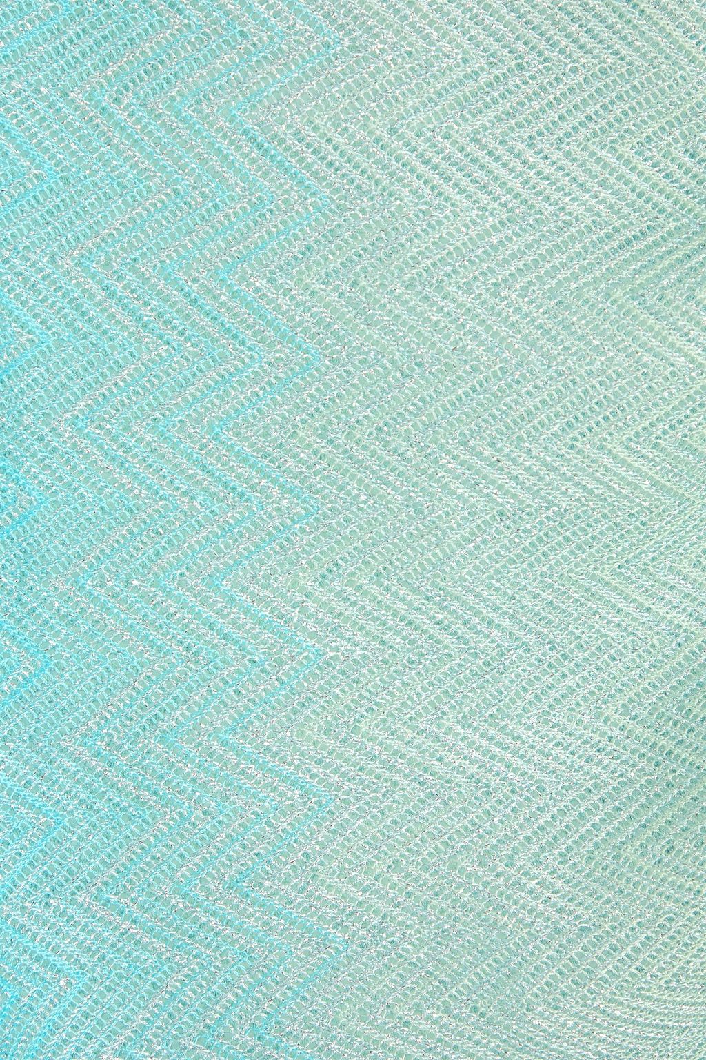 MISSONI تنورة قصيرة بحبكة كروشيه بتأثير مزموم ولون ميتاليك