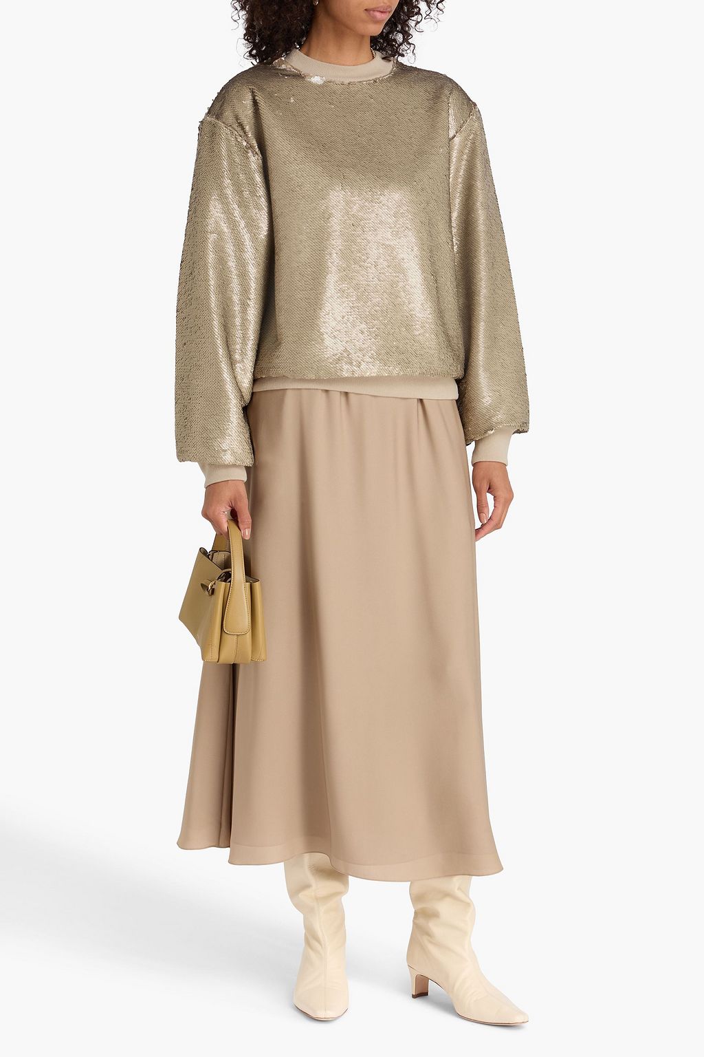 THE FRANKIE SHOP Metz sequined jersey sweatshirt