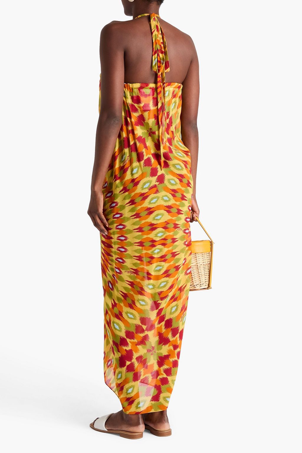 VALENTINO GARAVANI Printed cotton and silk-blend maxi dress