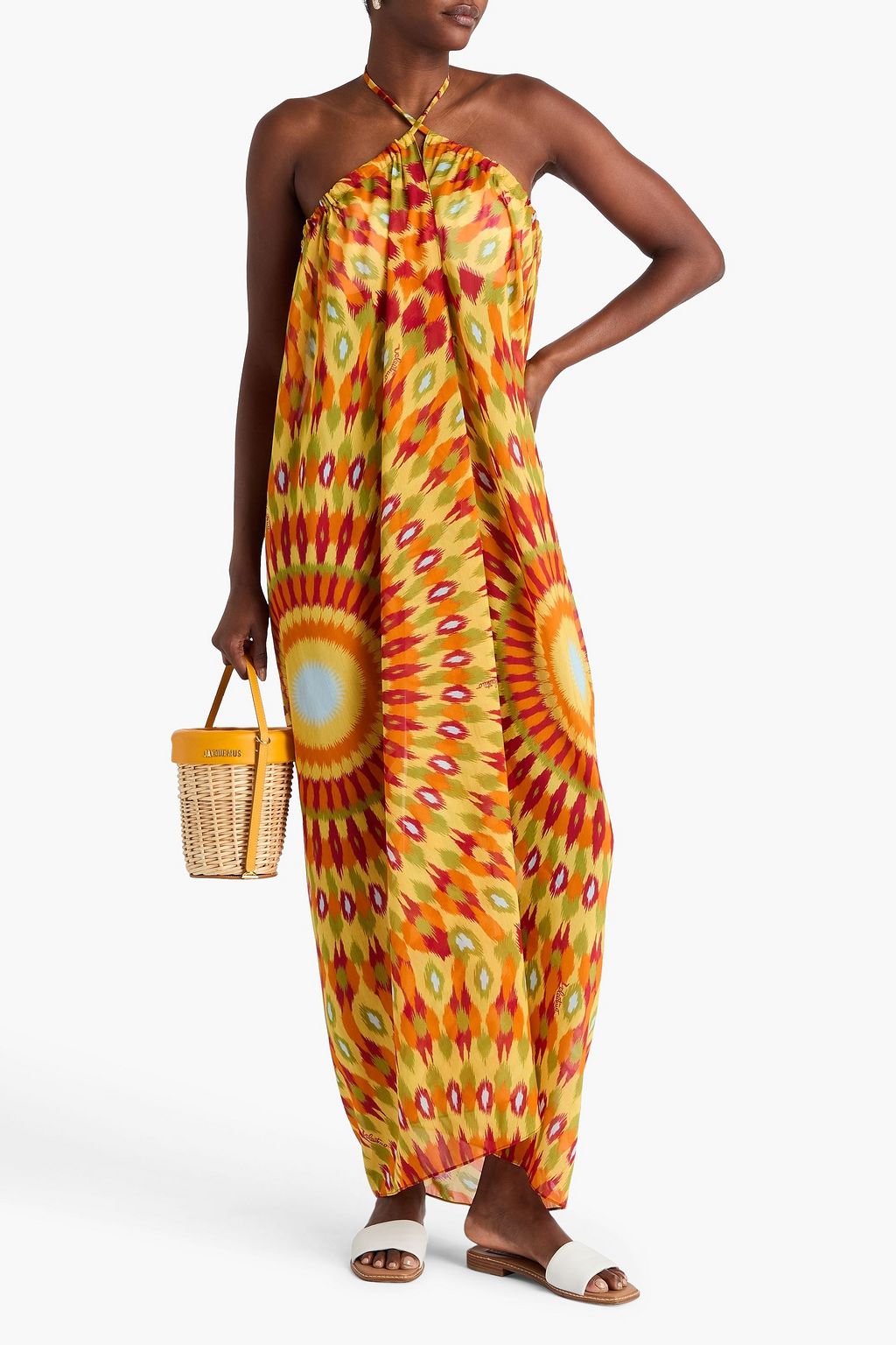 VALENTINO GARAVANI Printed cotton and silk-blend maxi dress
