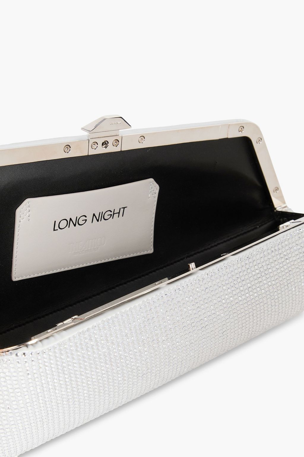 THE ATTICO Long Night crystal-embellished satin clutch