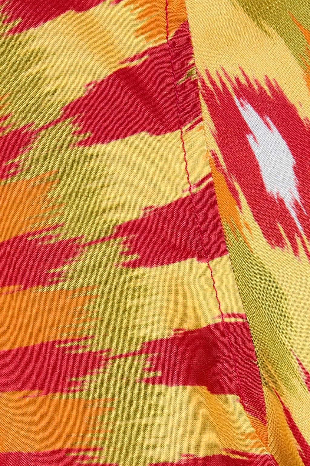VALENTINO GARAVANI Cropped printed silk and cotton-blend shirt