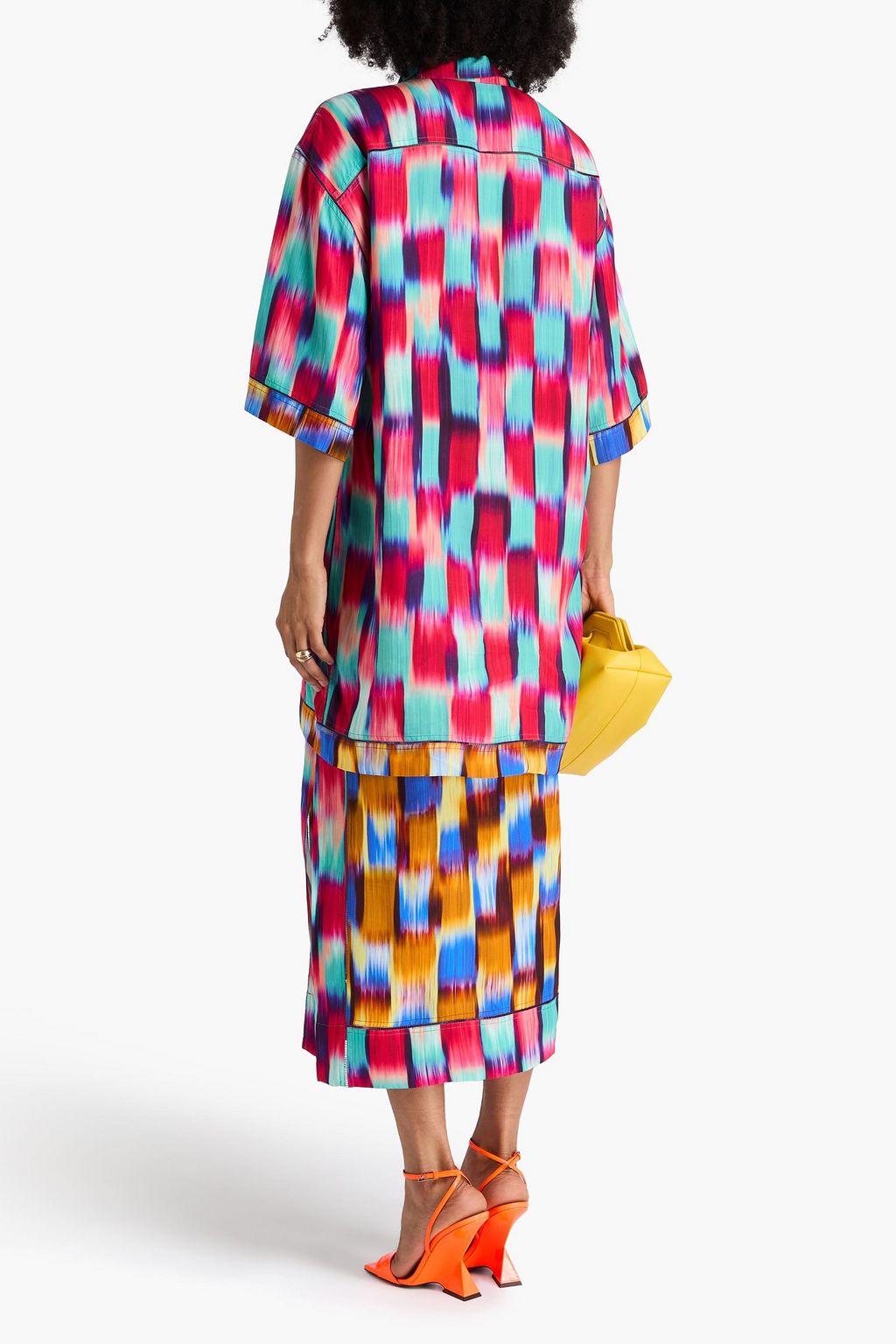 DRIES VAN NOTEN قميص مصنوع من التويل ومزين بطبعات