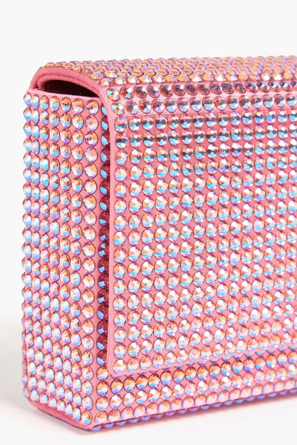 AMINA MUADDI Paloma crystal-embellished satin box clutch