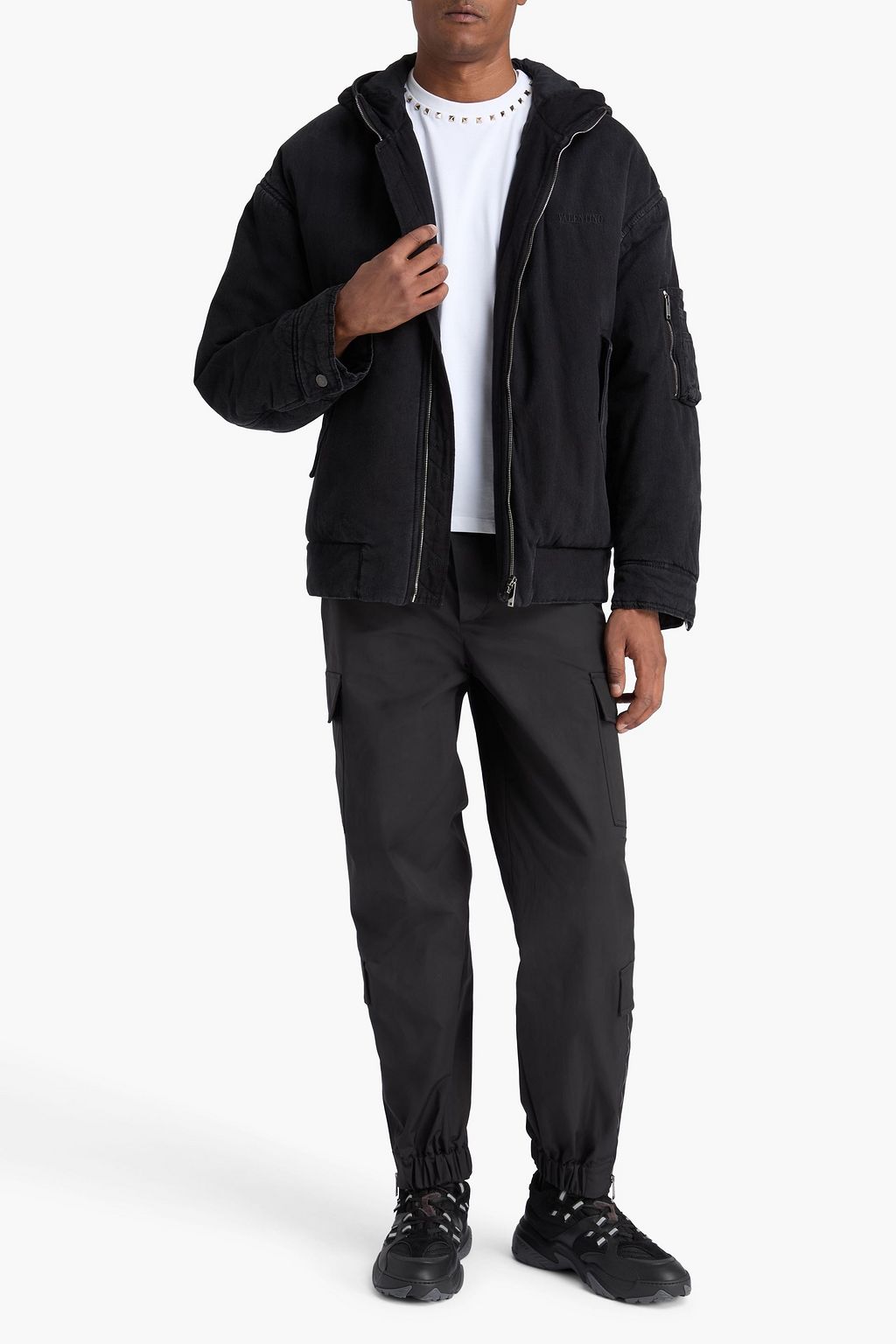 VALENTINO GARAVANI Padded denim hooded jacket