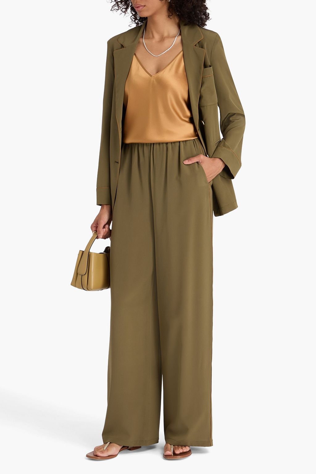 MAX MARA Hose „Zigano“ mit weitem Bein aus Crêpe de Chine aus Seide