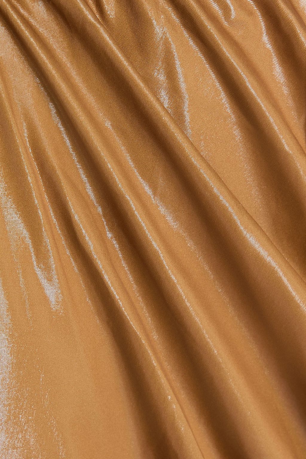 DRIES VAN NOTEN Draped coated stretch-jersey skirt