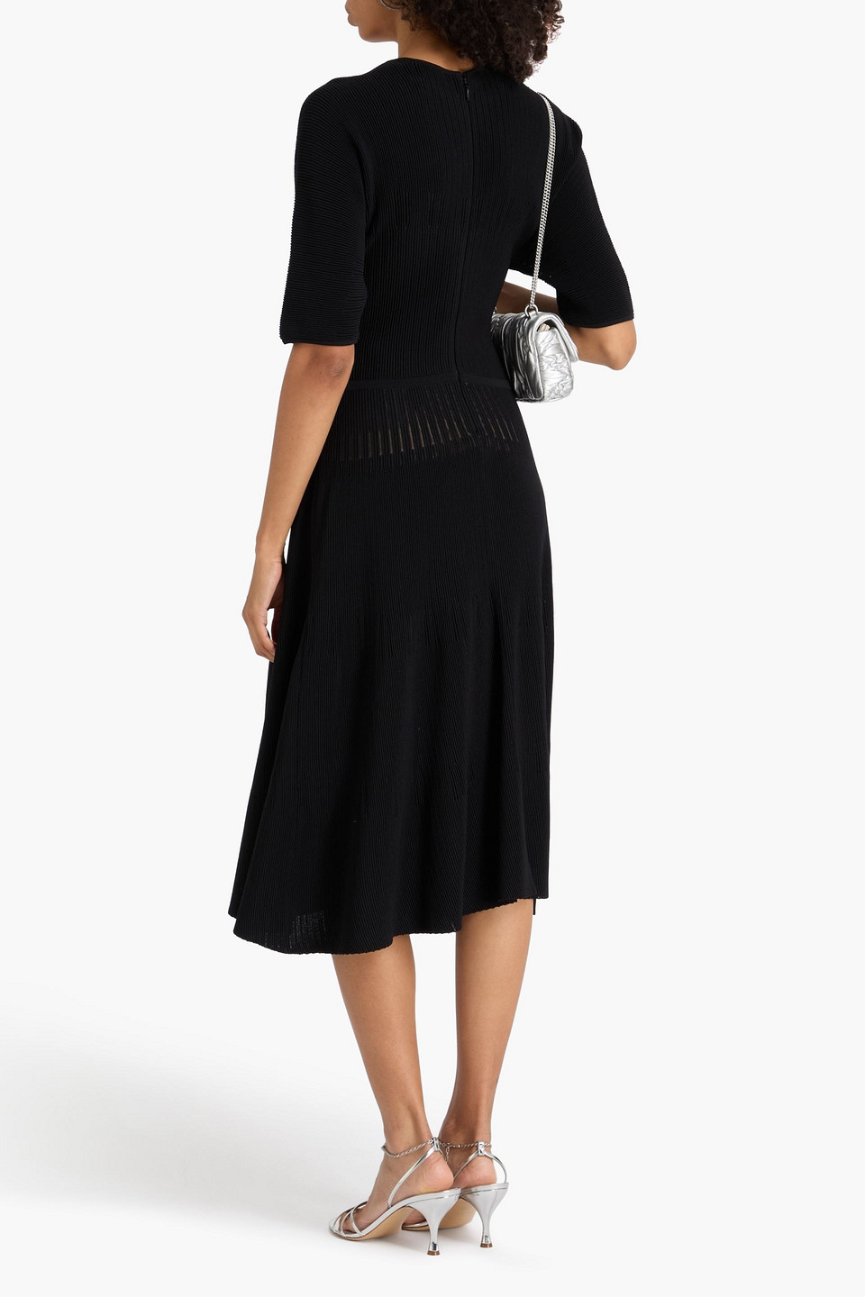  Hervé Léger - Midikleid „lyla“ Aus Rippstrick - Schwarz - Xxs 