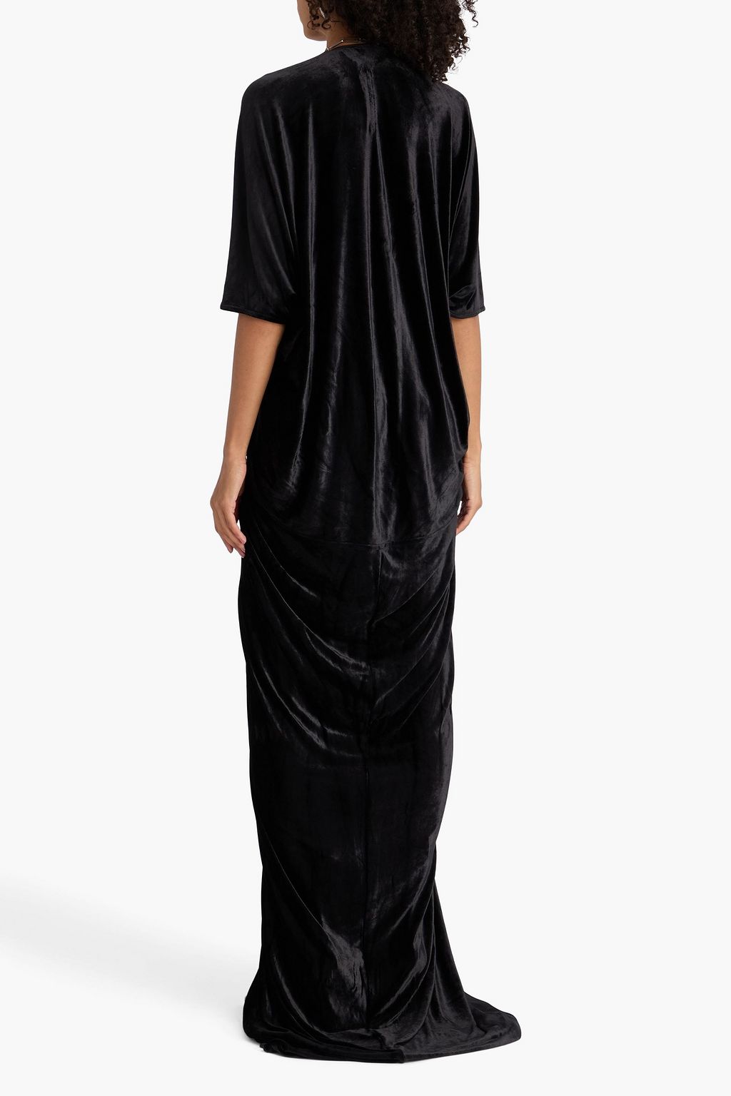 RICK OWENS LILIES فستان إم طويل من المخمل بتصميم منسدل