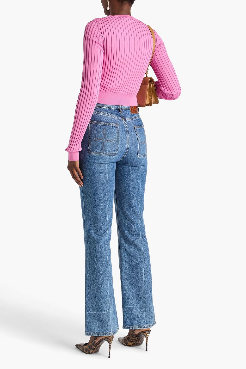 DOLCE&GABBANA Cropped Pullover aus gerippter Seide
