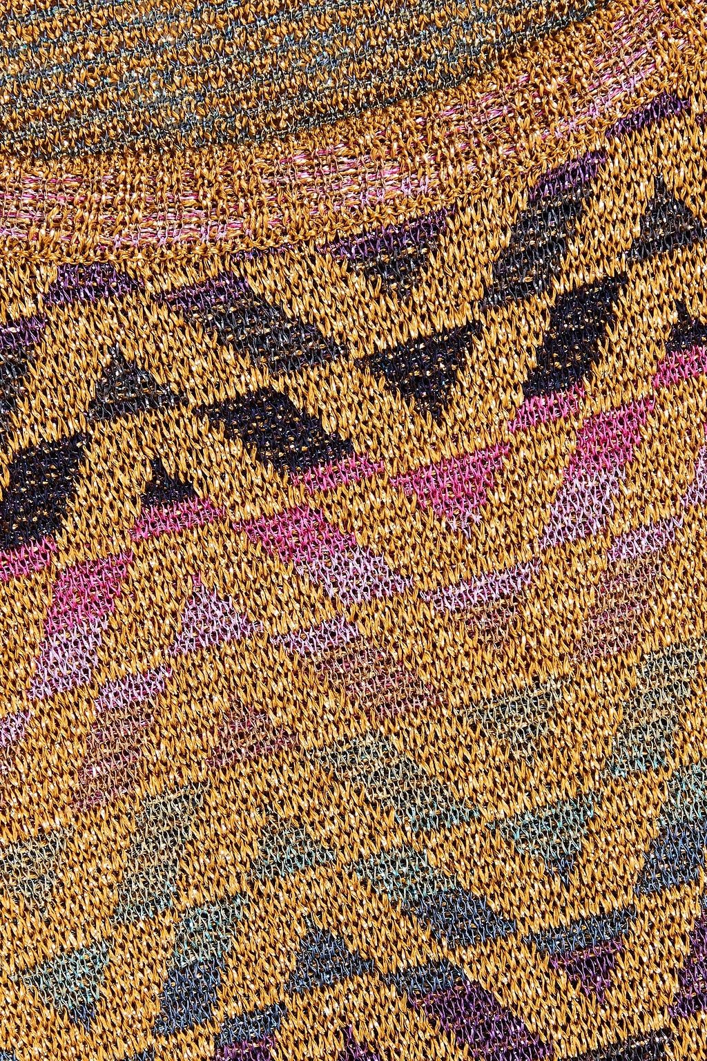 VALENTINO GARAVANI كنزة رياضية بحبكة الجاكار بلون ميتاليك