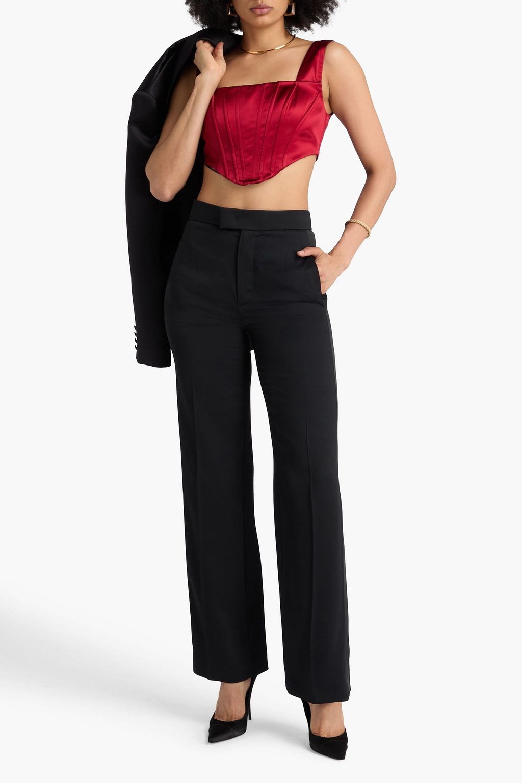 DOLCE&GABBANA Cropped Bustier-Oberteil aus Satin