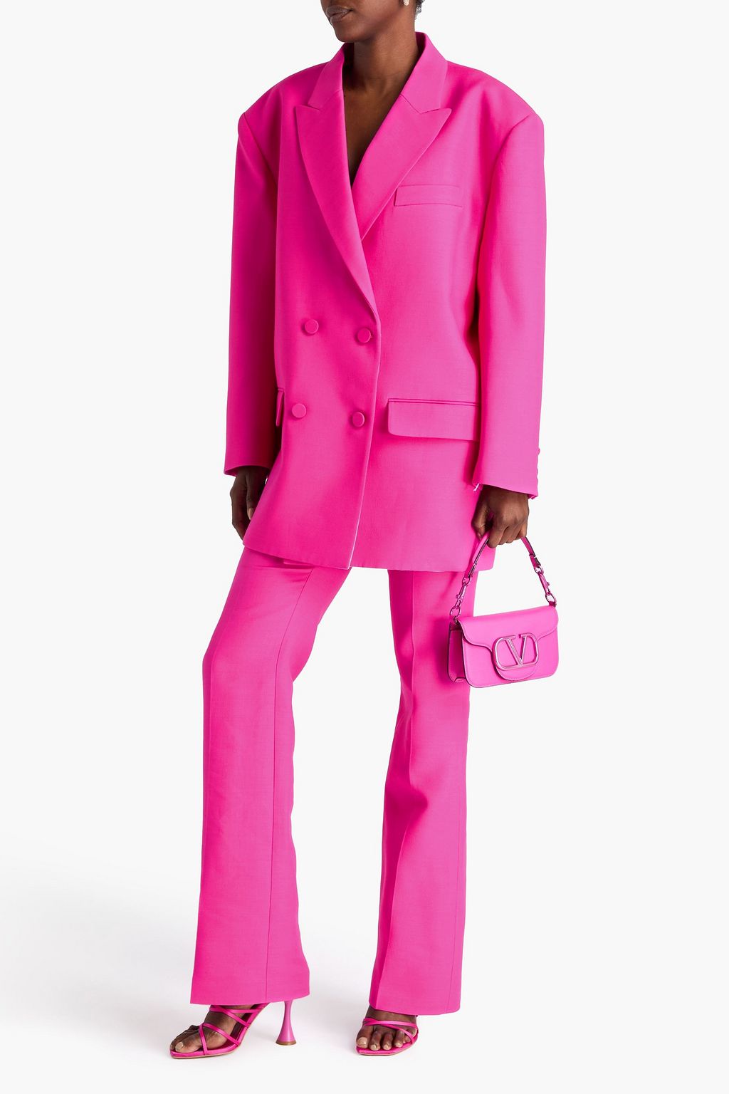 VALENTINO GARAVANI Double-breasted wool and silk-blend crepe blazer