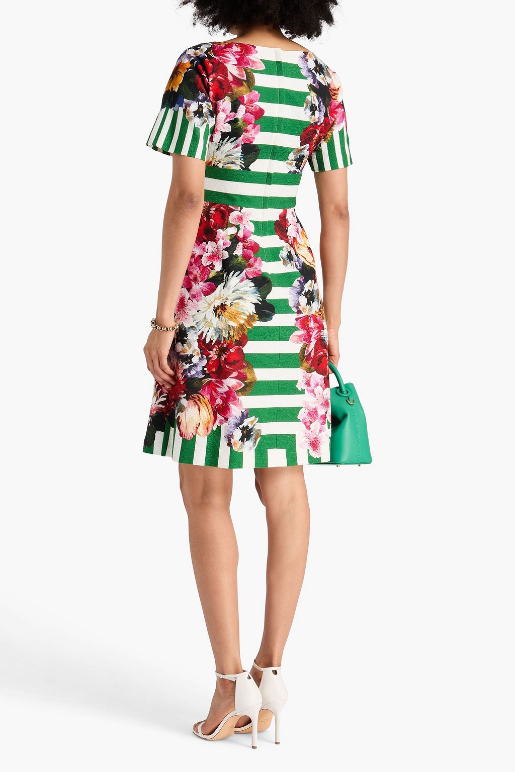 DOLCE&GABBANA Printed cotton-blend crepe dress
