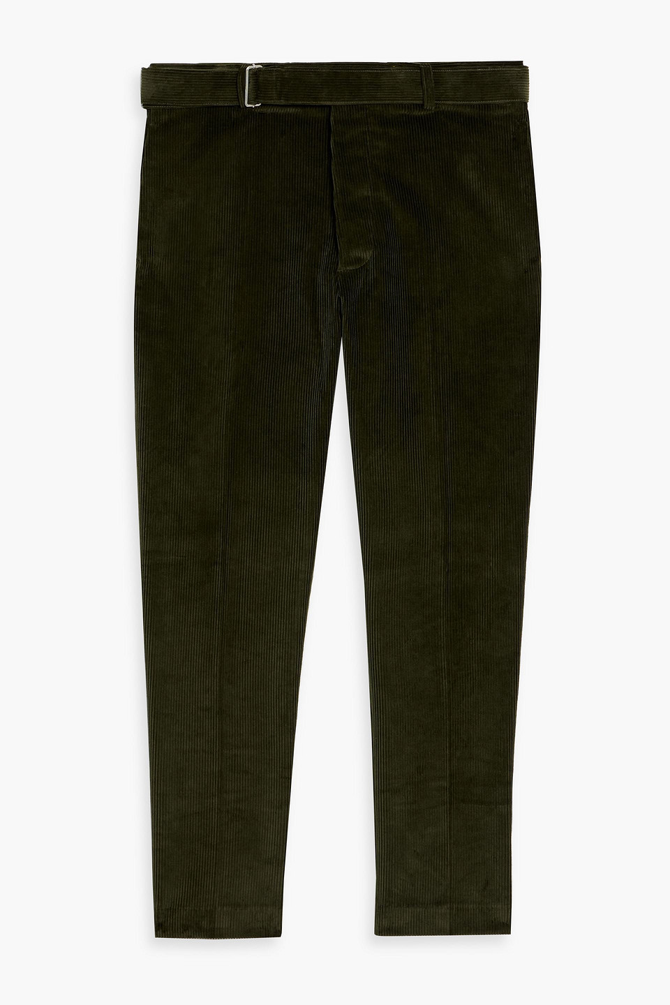 Officine Generale Hoche Belted Cotton-corduroy Pants In Black
