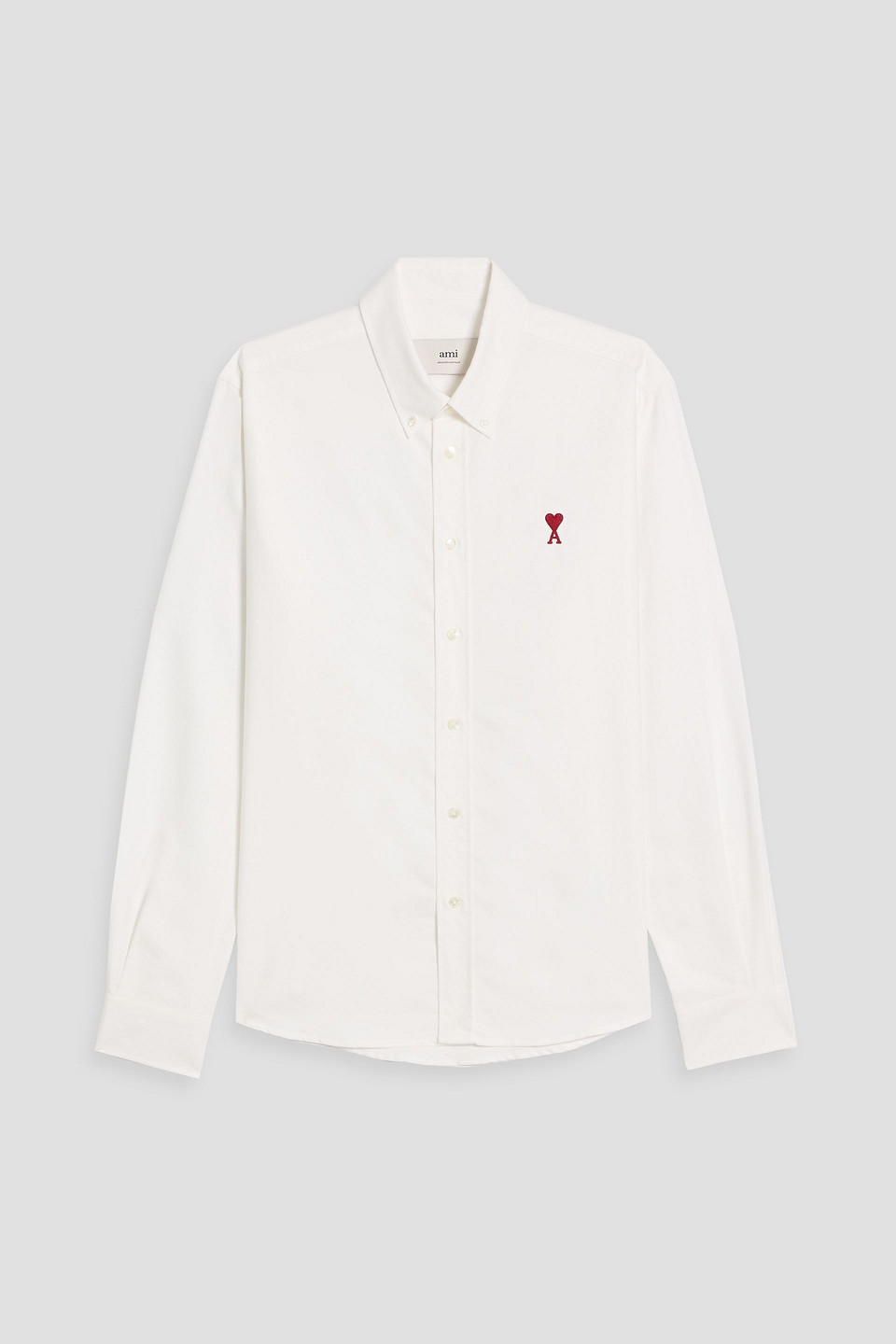 Ami Alexandre Mattiussi Embroidered Cotton Shirt In White