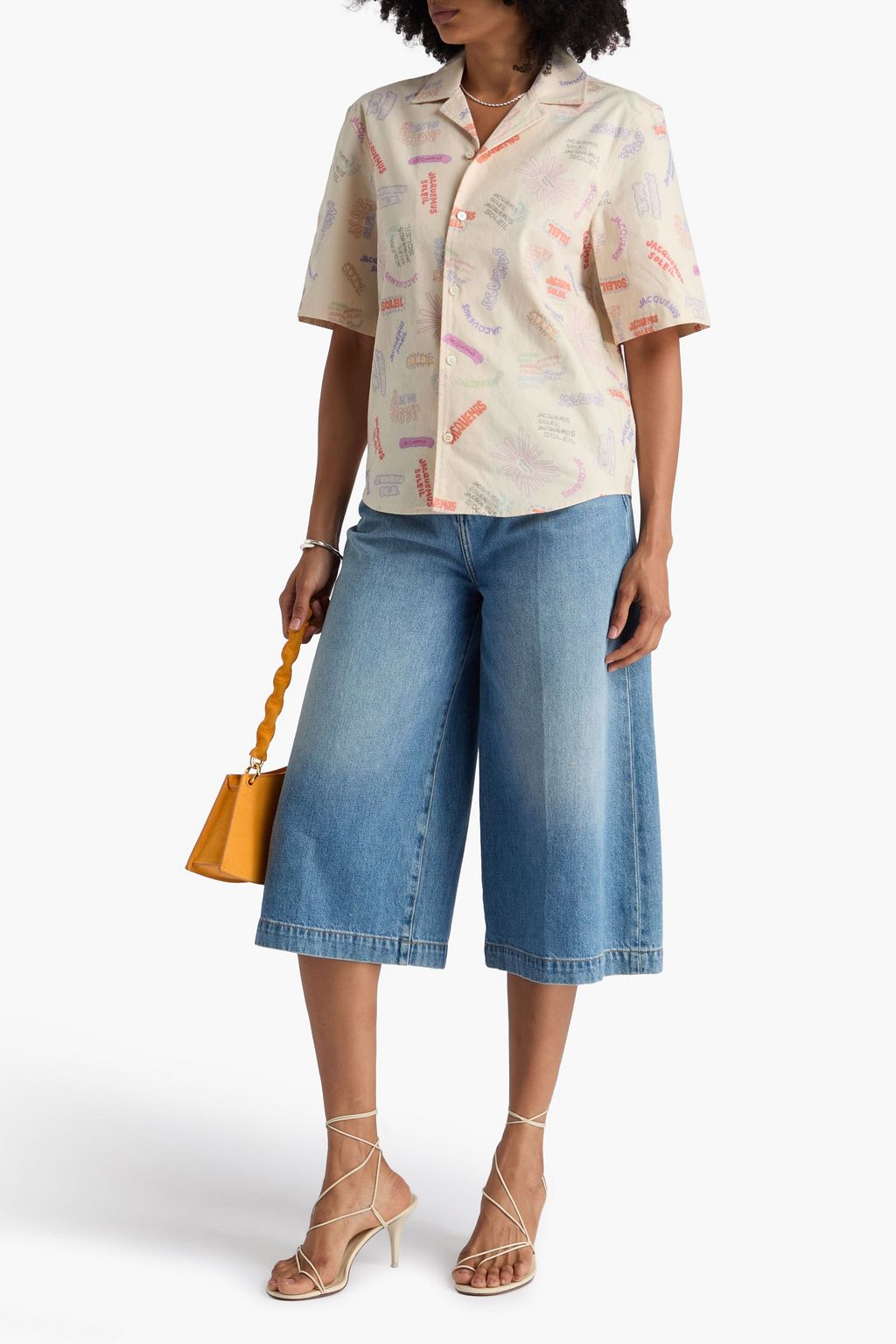 JACQUEMUS コットンシャツ プリント入り