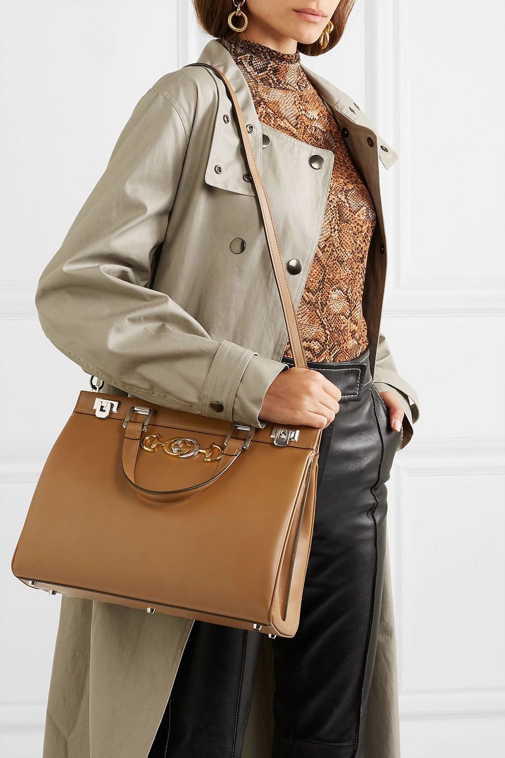 GUCCI Zumi medium embellished leather tote