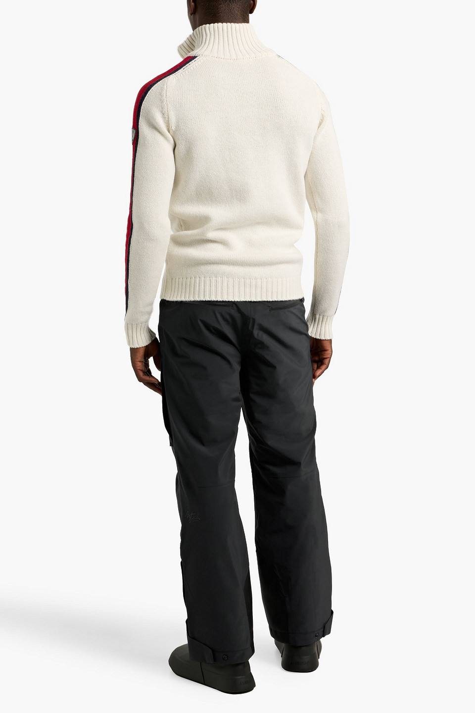 We Norwegians Zermatt Striped Wool And Cashmere-blend Half-zip Sweater In White