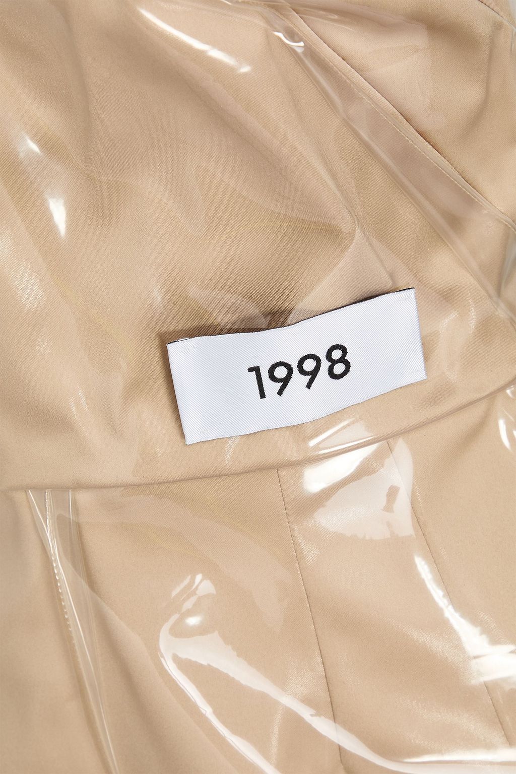 DOLCE&GABBANA + Kim Kardashian strapless PVC and satin midi dress