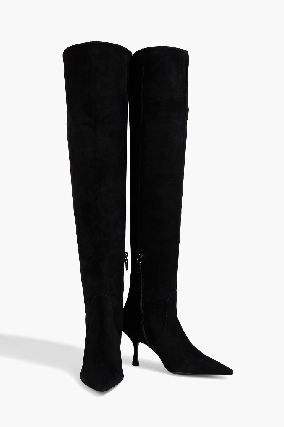 Stuart Weitzman Naomi 75 Suede Over-the-knee Boots In Black