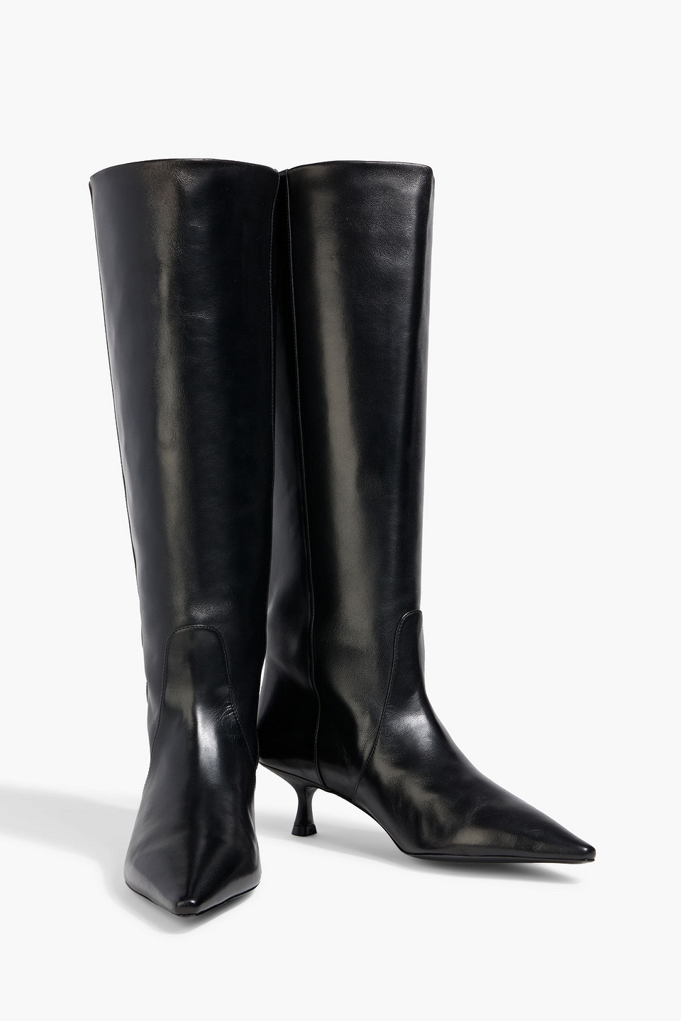 Stuart Weitzman Vinnie Patent Leather Knee-high Boots In Black