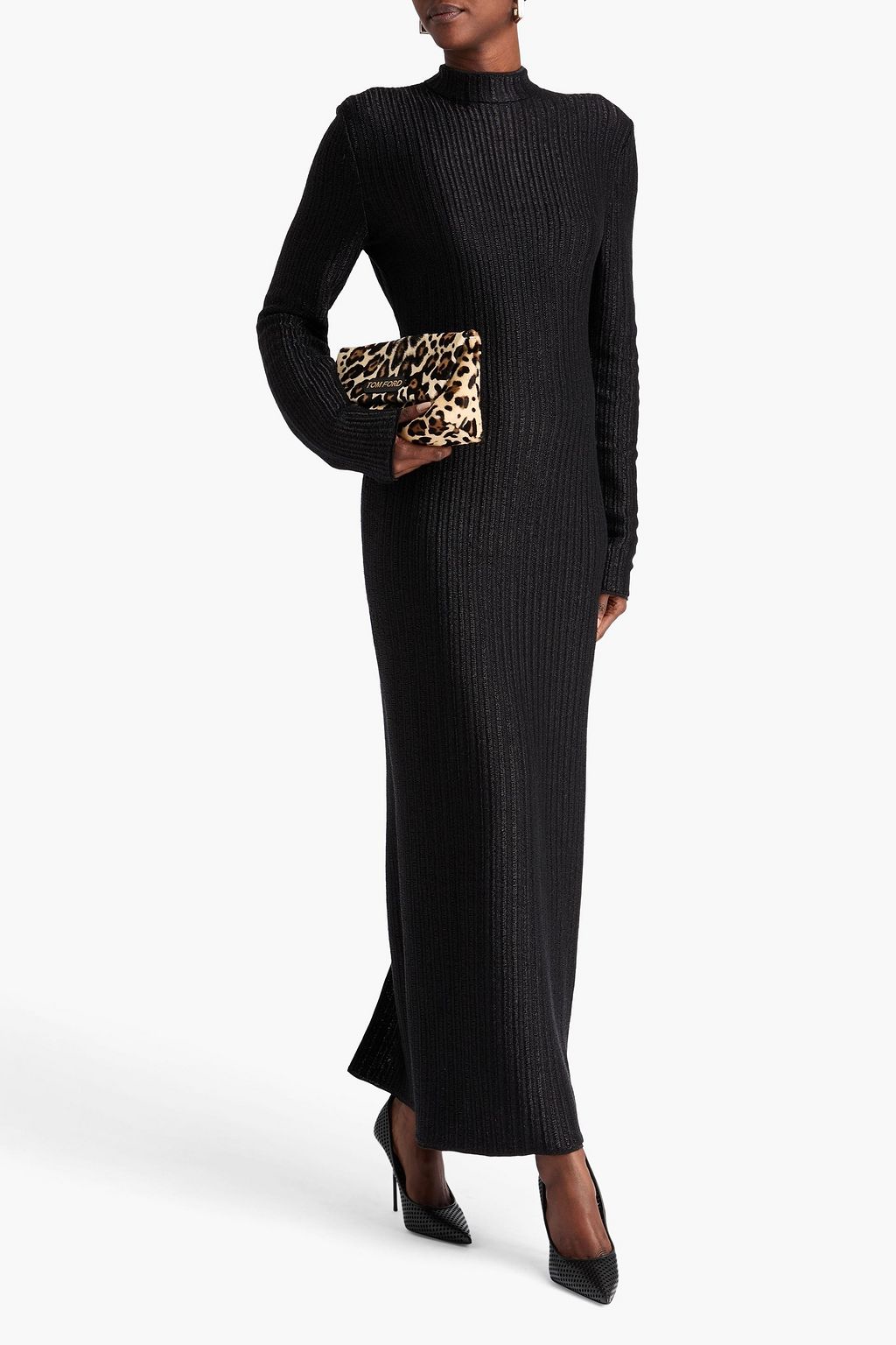 TOM FORD Maxikleid aus einer Baumwollmischung mit Metallic-Effekt