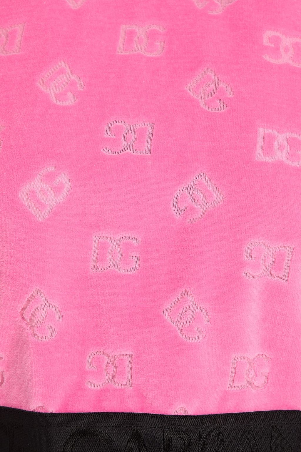 DOLCE&GABBANA Cropped Oberteil aus Baumwollsamt mit Ausbrennmuster