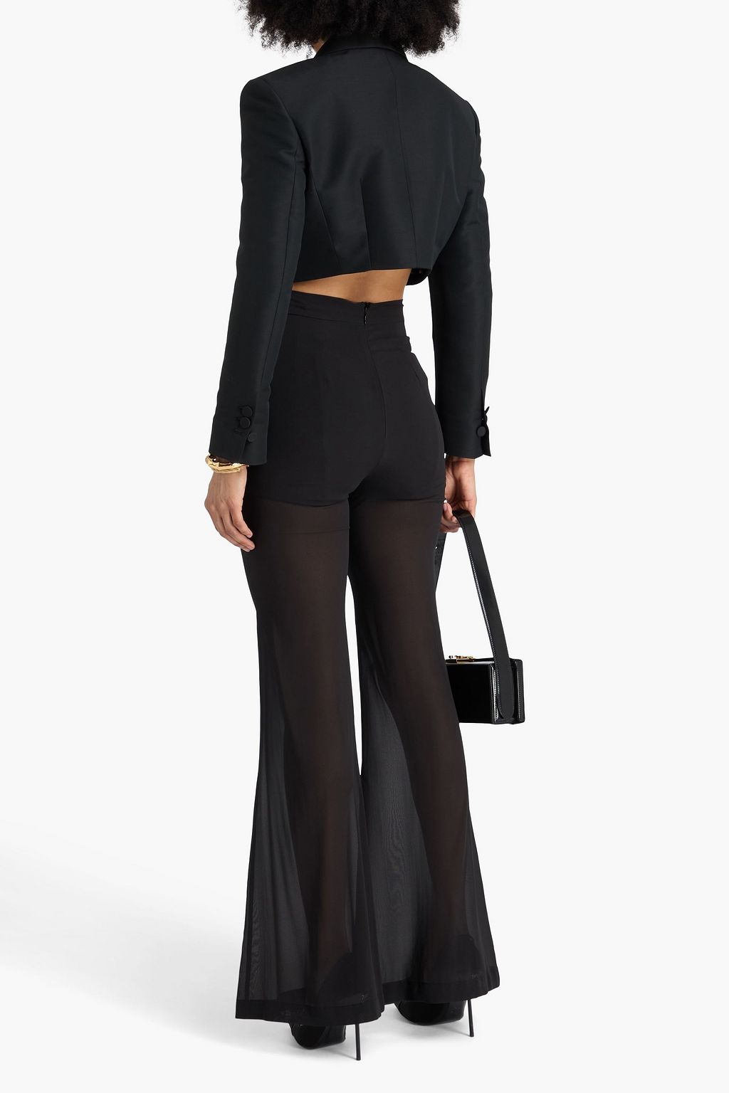 DOLCE&GABBANA Schlaghose aus Chiffon aus einer Seidenmischung