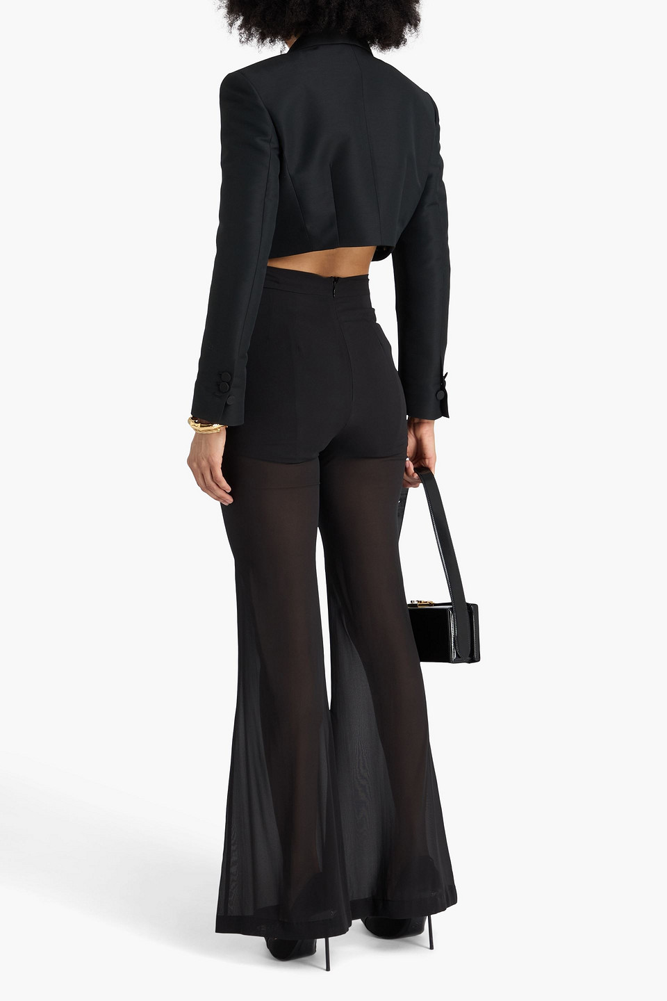  Dolce&gabbana - Silk-blend Chiffon Flared Pants - Black - It 40 