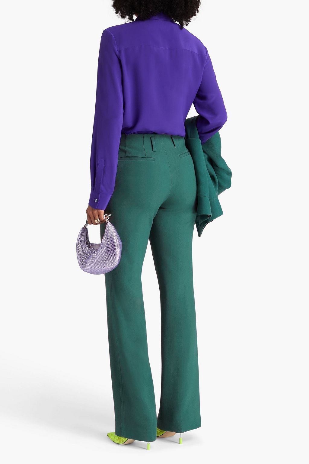 DRIES VAN NOTEN ウールクレープ ブーツカットパンツ