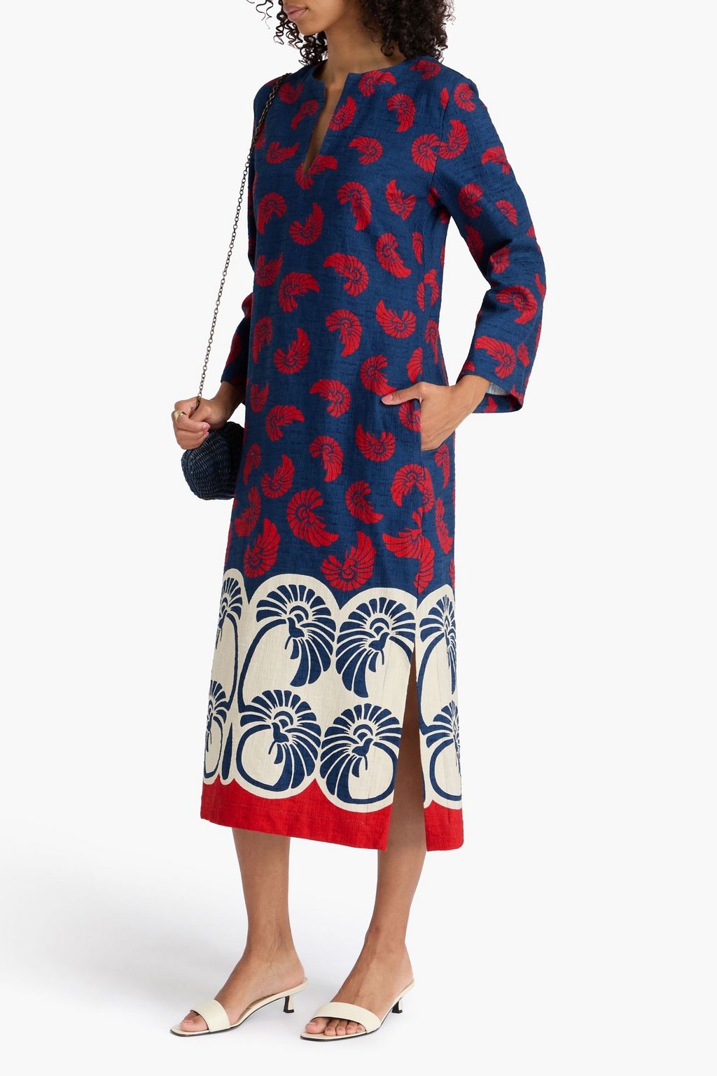 LA DOUBLEJ 프린트 코튼 혼방 카프탄