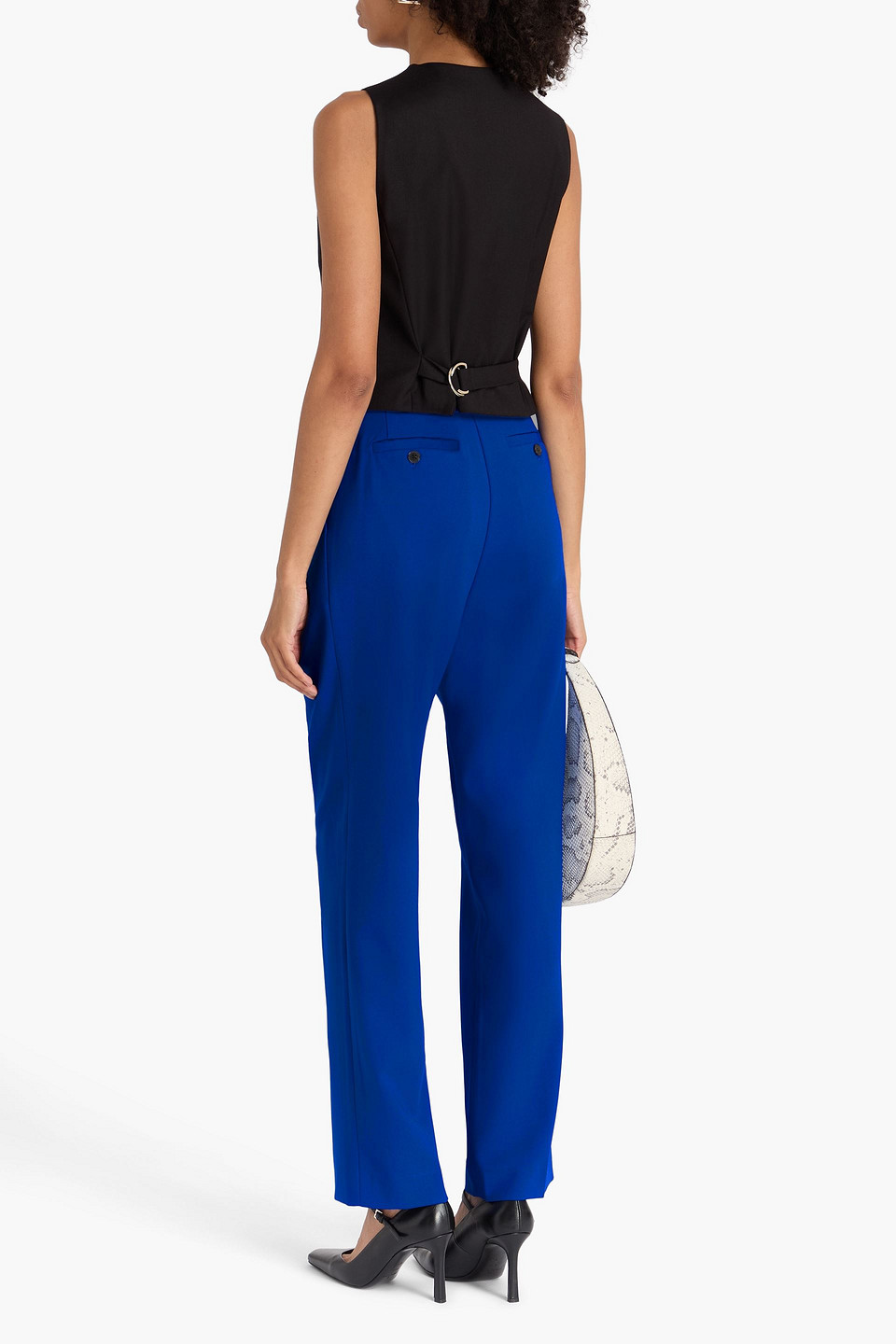  The Frankie Shop - Plissierte Hose „bea“ Mit Geradem Bein Aus Crêpe Aus Einer Baumwollmischung - Blau - Xs 