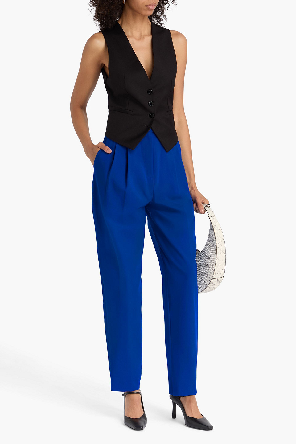 The Frankie Shop - Plissierte Hose „bea“ Mit Geradem Bein Aus Crêpe Aus Einer Baumwollmischung - Blau - Xs 