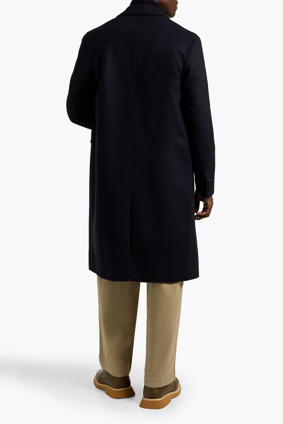 Officine Generale Lisandre Double-breasted Wool And Cashmere-blend Felt Coat In Black