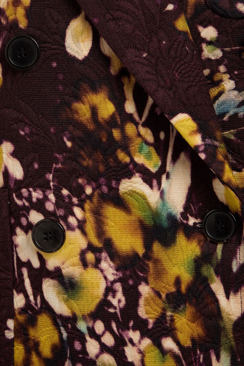 DRIES VAN NOTEN بليزر من قماش كلوكيه مطبّع بنقوش الأزهار ومزيّن بصفّين من الأزرار