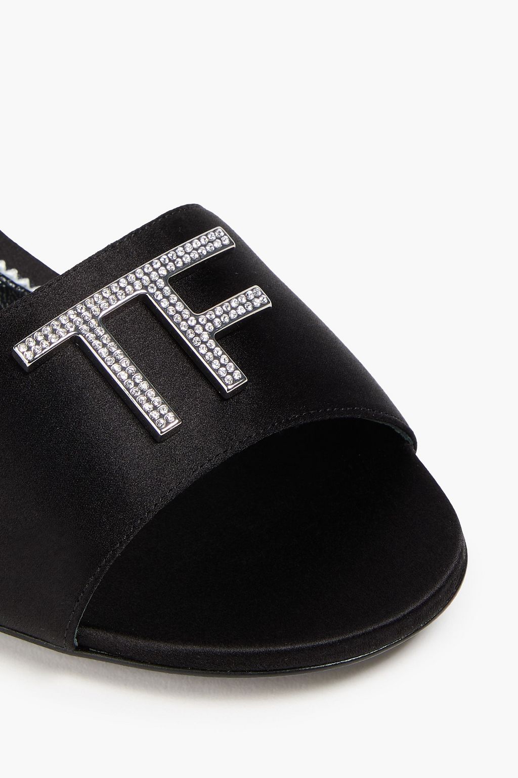 TOM FORD Crystal-embellished satin mules