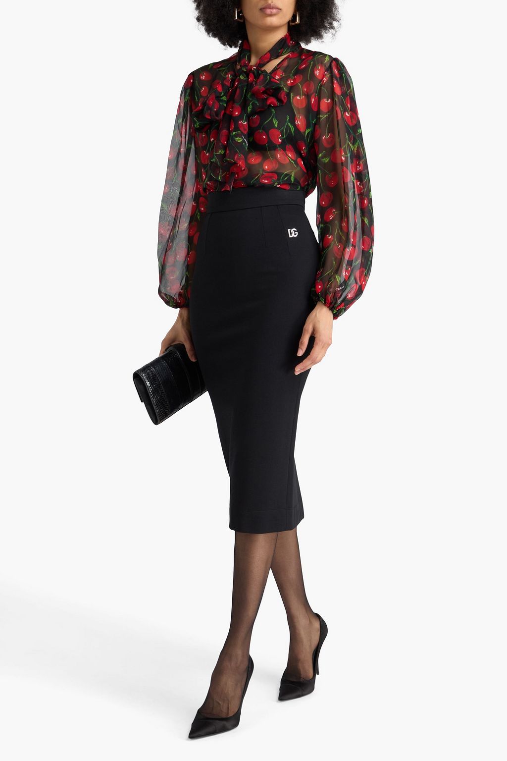DOLCE&GABBANA Stretch-piquè midi skirt