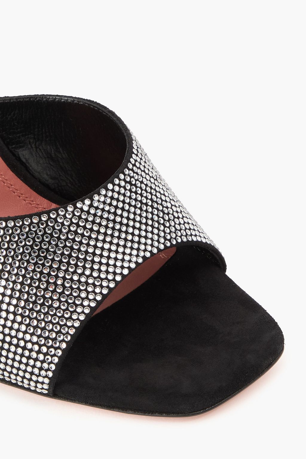 AMINA MUADDI Lupita crystal-embellished suede mules