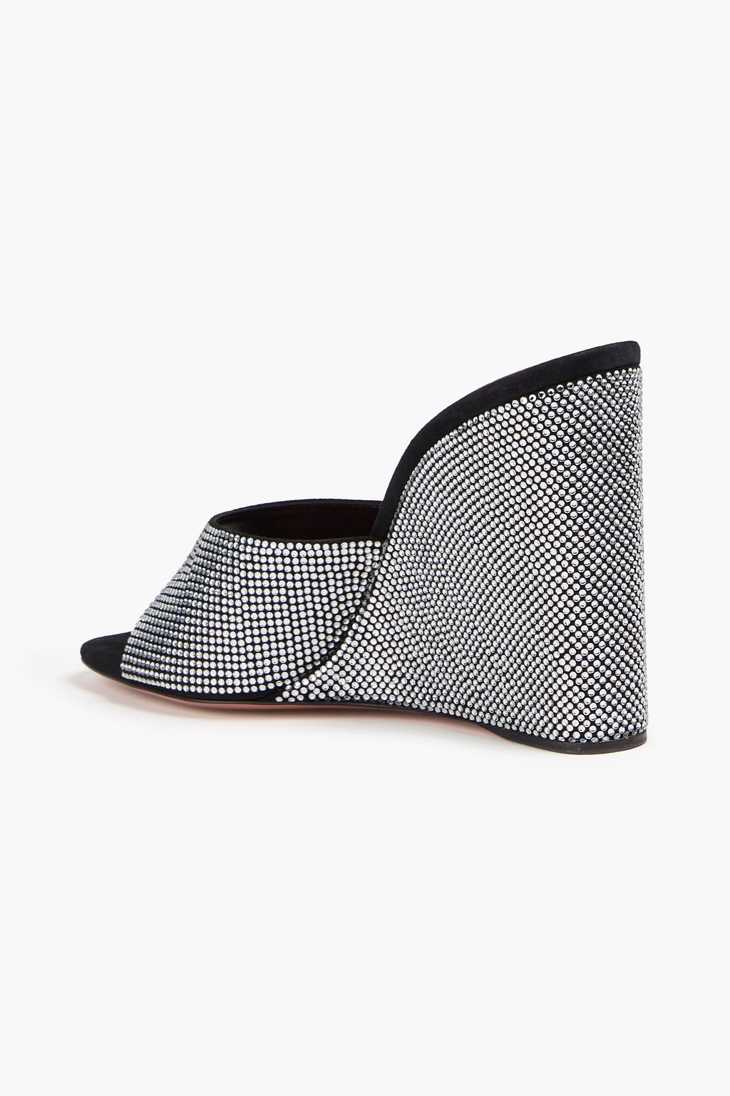 AMINA MUADDI Lupita crystal-embellished suede mules