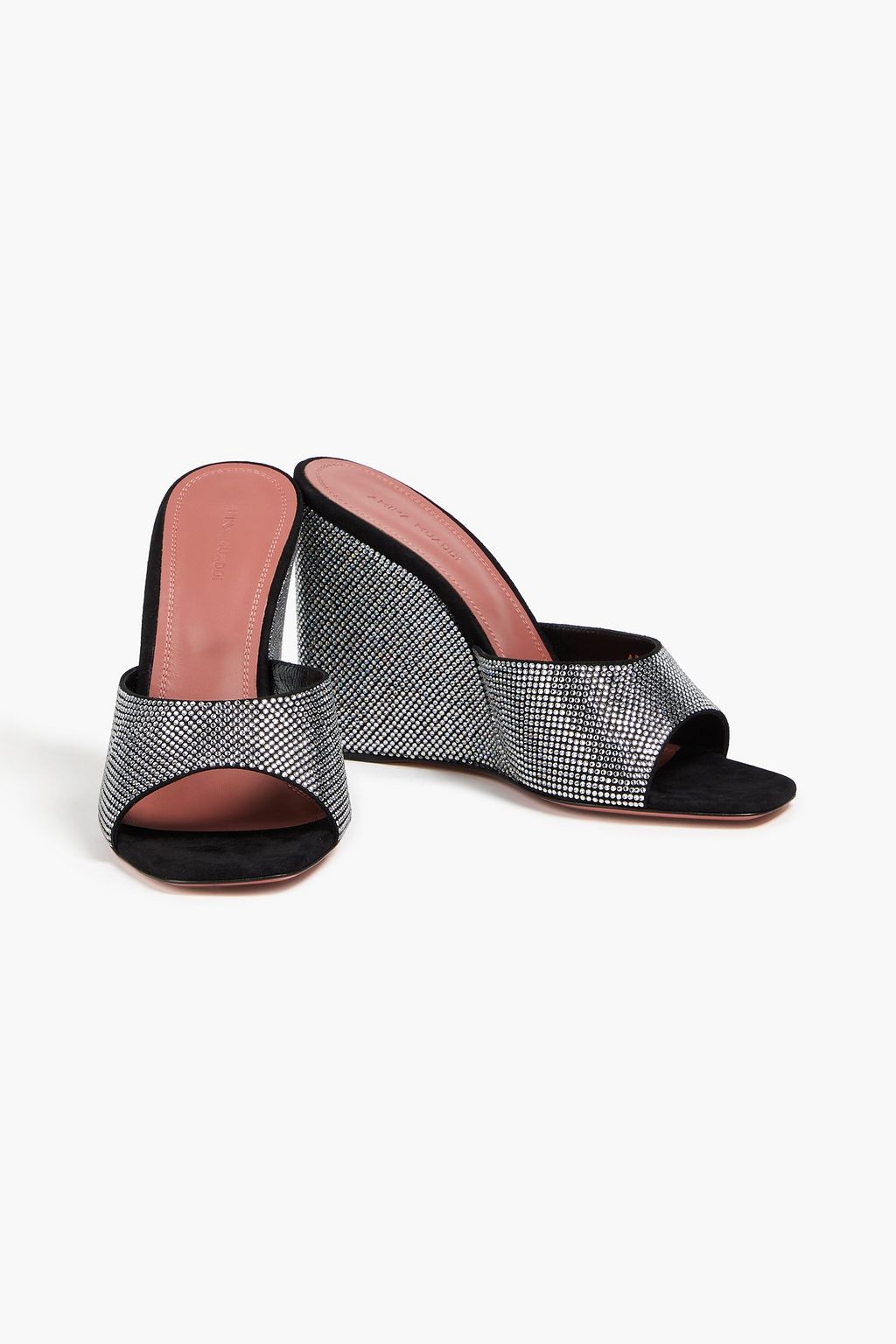 AMINA MUADDI Lupita crystal-embellished suede mules