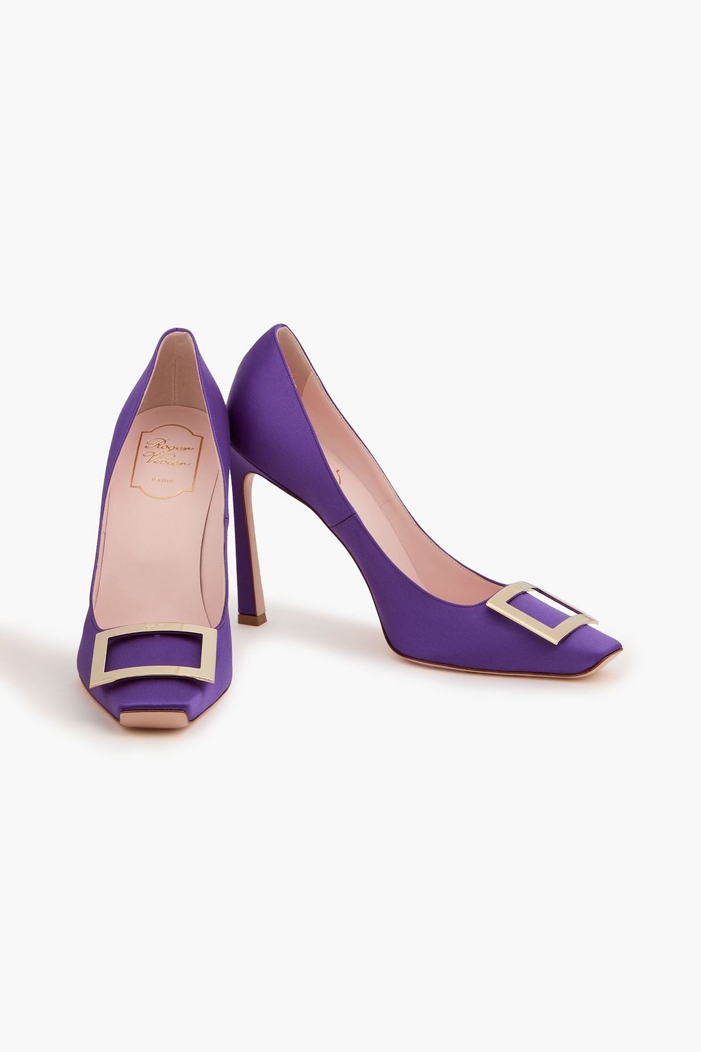 ROGER VIVIER Trompette embellished satin pumps