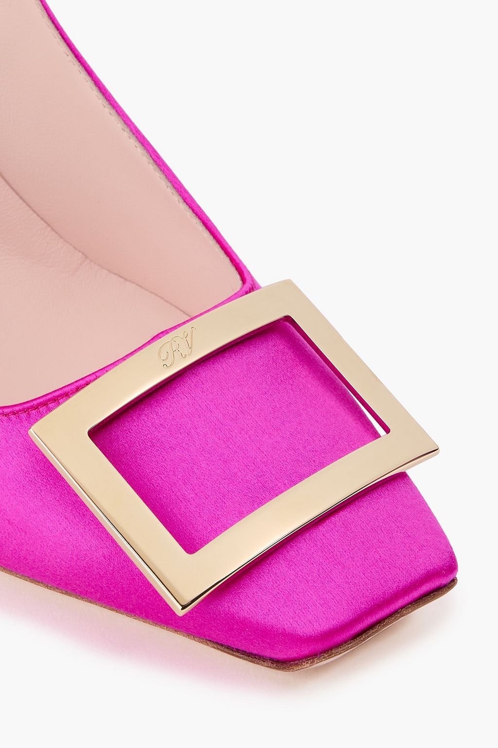 ROGER VIVIER Trompette embellished satin pumps