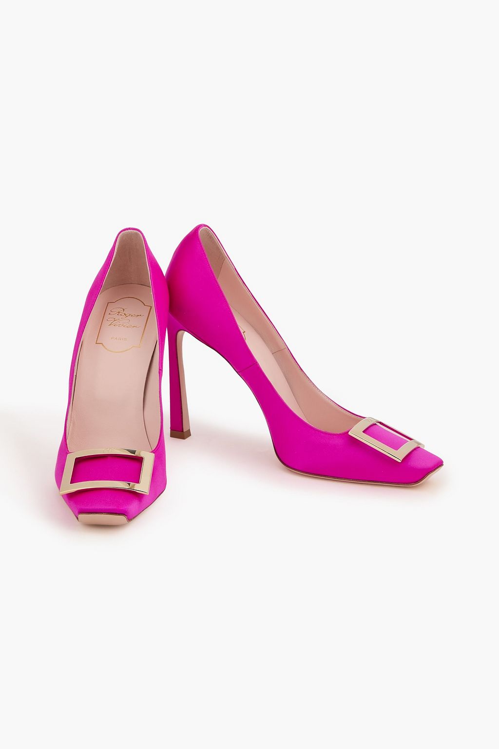 ROGER VIVIER Trompette embellished satin pumps