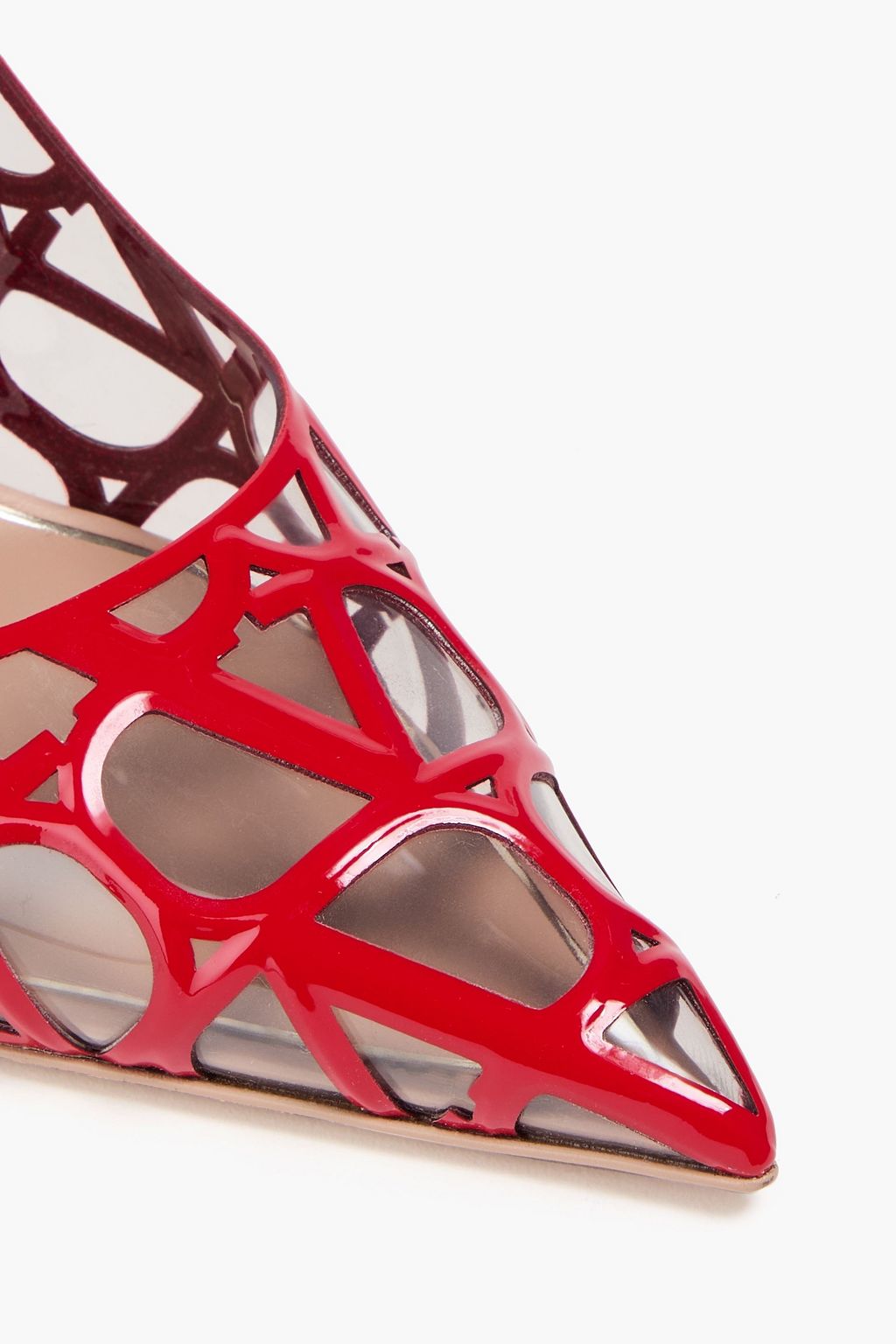 VALENTINO GARAVANI Toile Iconographe PVC and patent-leather pumps