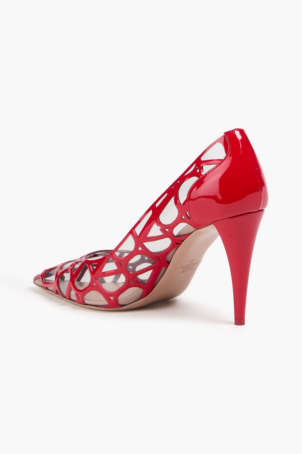 VALENTINO GARAVANI Toile Iconographe PVC and patent-leather pumps