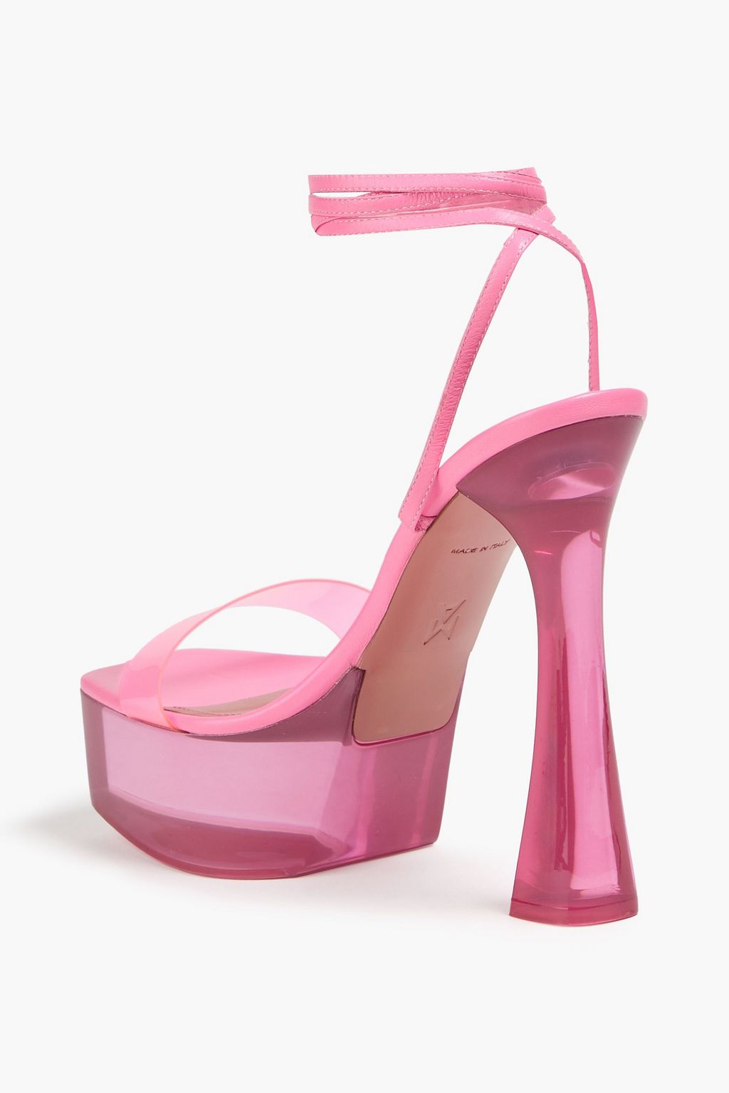 AMINA MUADDI Plateausandalen „Sita“ aus PVC und Veloursleder